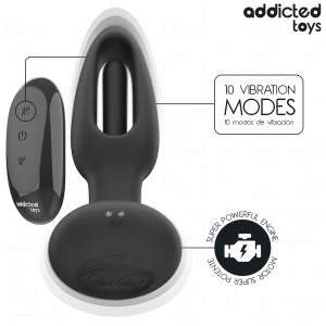 ADDICTED TOYS - PLUG ANAL AVEC LANGUE VIBRANTE ET TÃLÃCOMMANDE